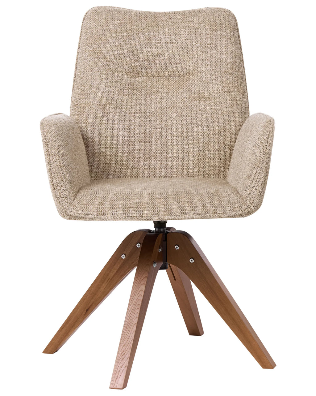 Dining Chair Swivel MOKENA Faux Linen Beige
