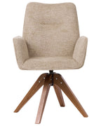 Dining Chair Swivel MOKENA Faux Linen Beige