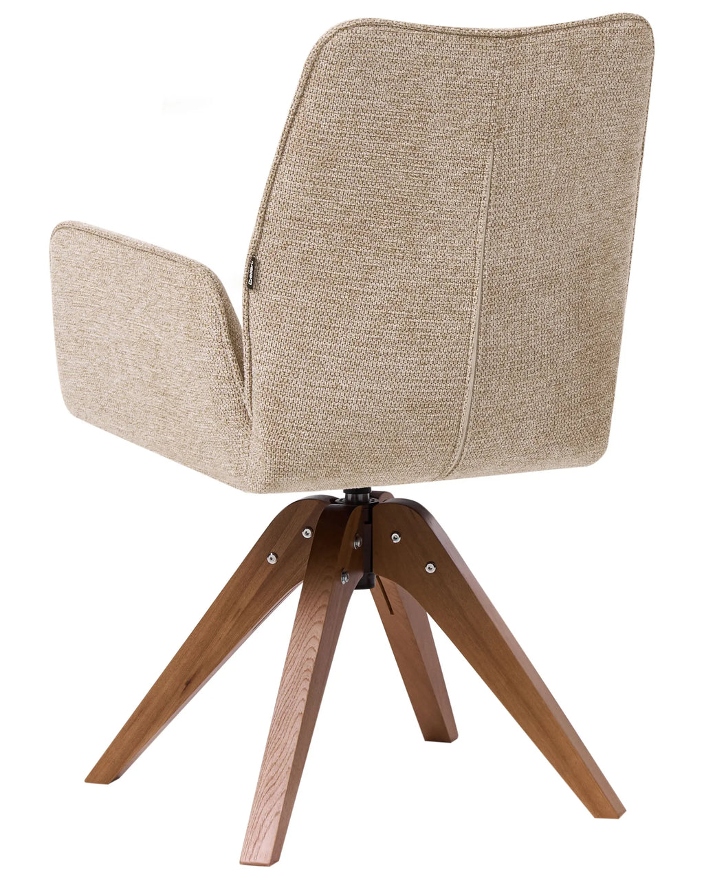 Dining Chair Swivel MOKENA Faux Linen Beige