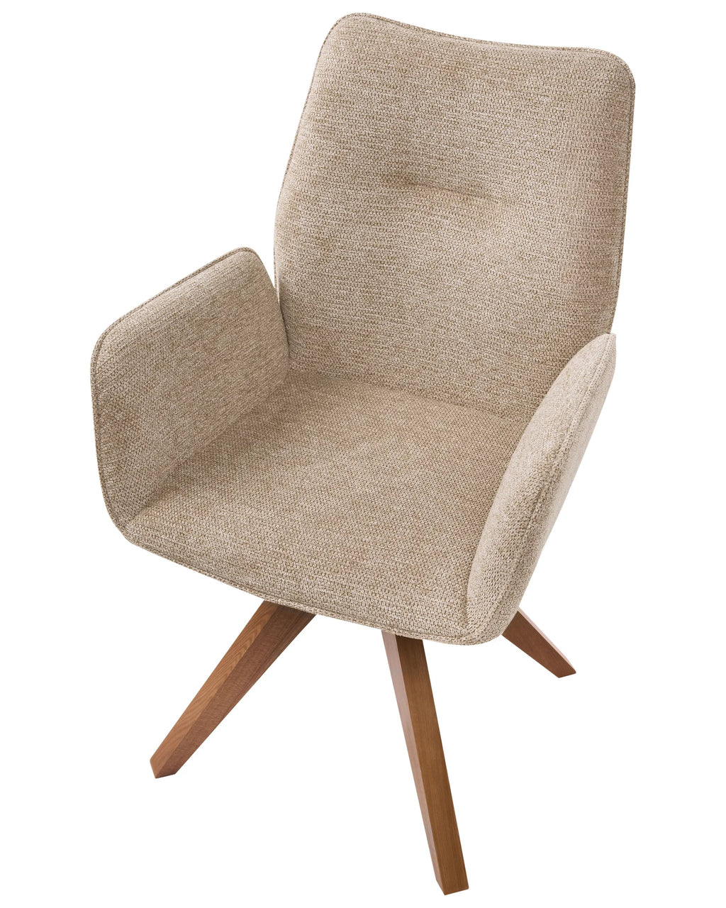 Dining Chair Swivel MOKENA Faux Linen Beige