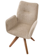 Dining Chair Swivel MOKENA Faux Linen Beige