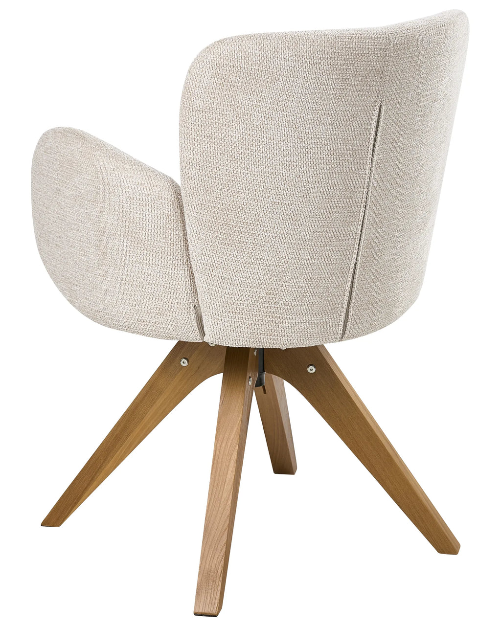 Set of 2 Dining Chairs Swivel JEAN Fabric Light Beige