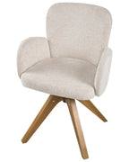 Set of 2 Dining Chairs Swivel JEAN Fabric Light Beige
