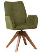 Dining Chair Swivel MOKENA Faux Linen Green