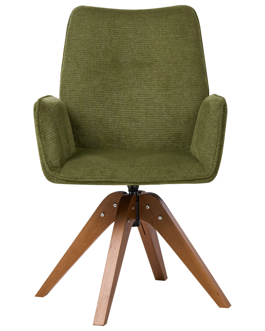 Dining Chair Swivel MOKENA Faux Linen Green