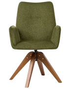 Dining Chair Swivel MOKENA Faux Linen Green