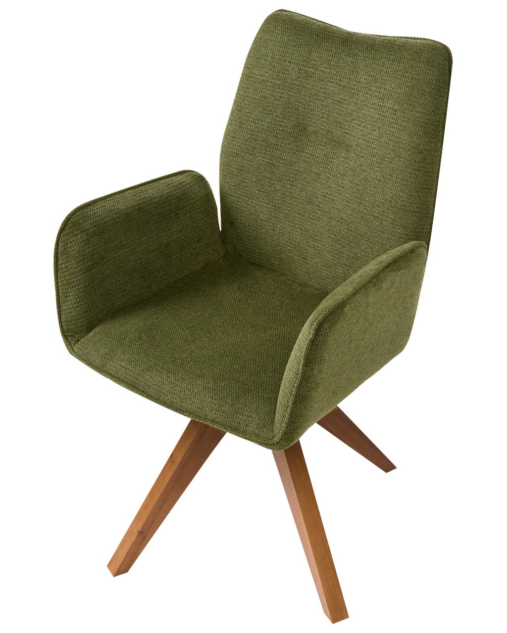 Dining Chair Swivel MOKENA Faux Linen Green
