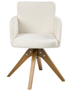 Set of 2 Dining Chairs Swivel EVELYN Boucle Off-White