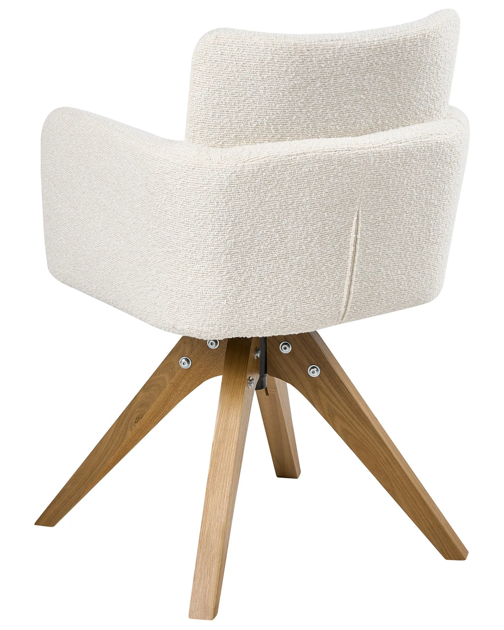 Set of 2 Dining Chairs Swivel EVELYN Boucle Off-White