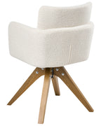 Set of 2 Dining Chairs Swivel EVELYN Boucle Off-White