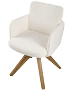 Set of 2 Dining Chairs Swivel EVELYN Boucle Off-White