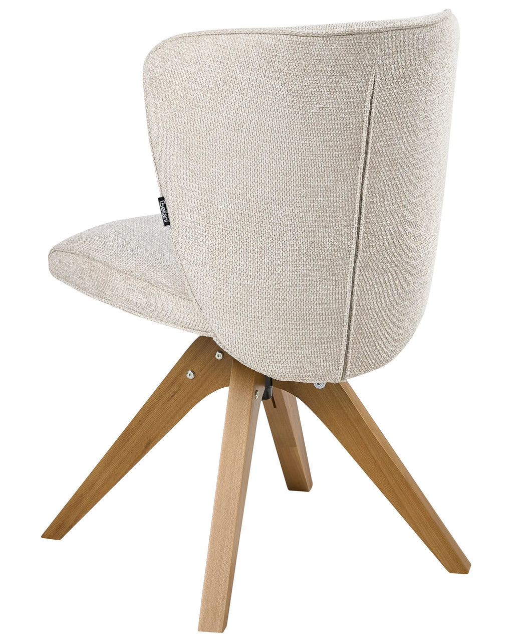 Set of 2 Dining Chairs Swivel COSO Fabric Light Beige