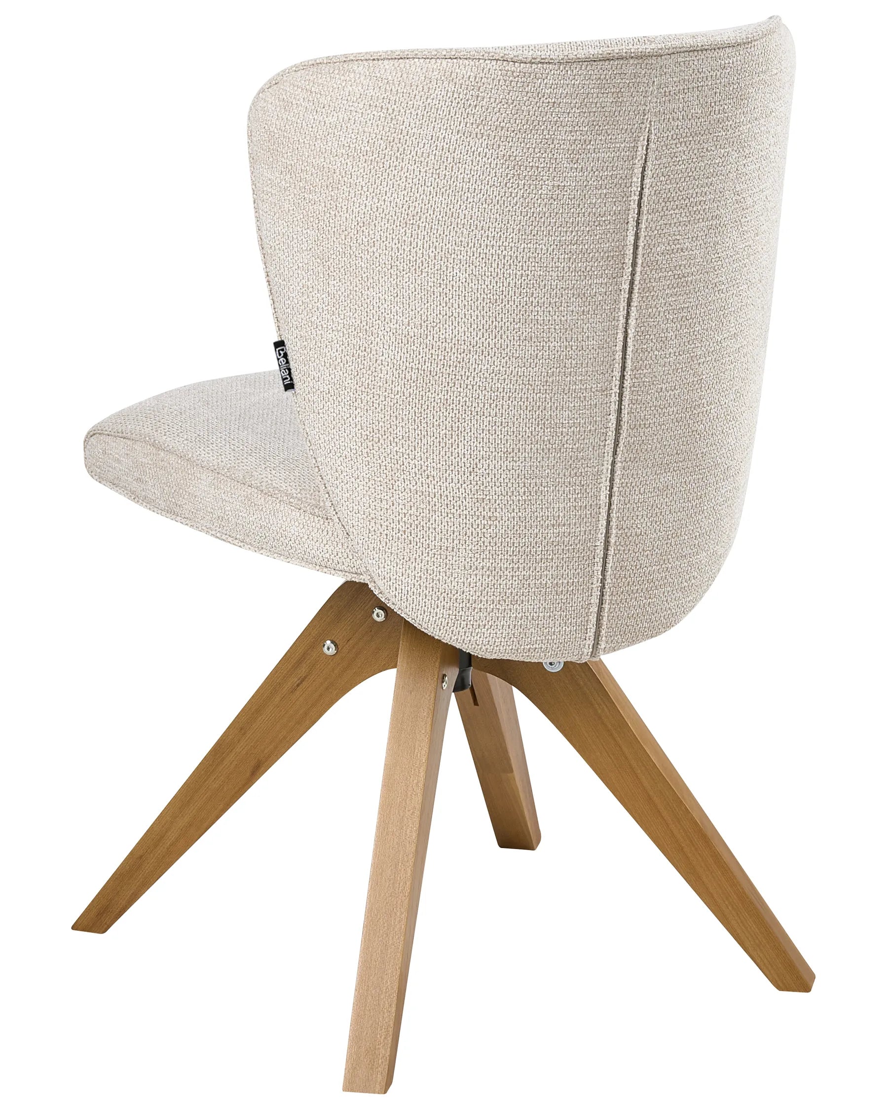 Set of 2 Dining Chairs Swivel COSO Fabric Light Beige