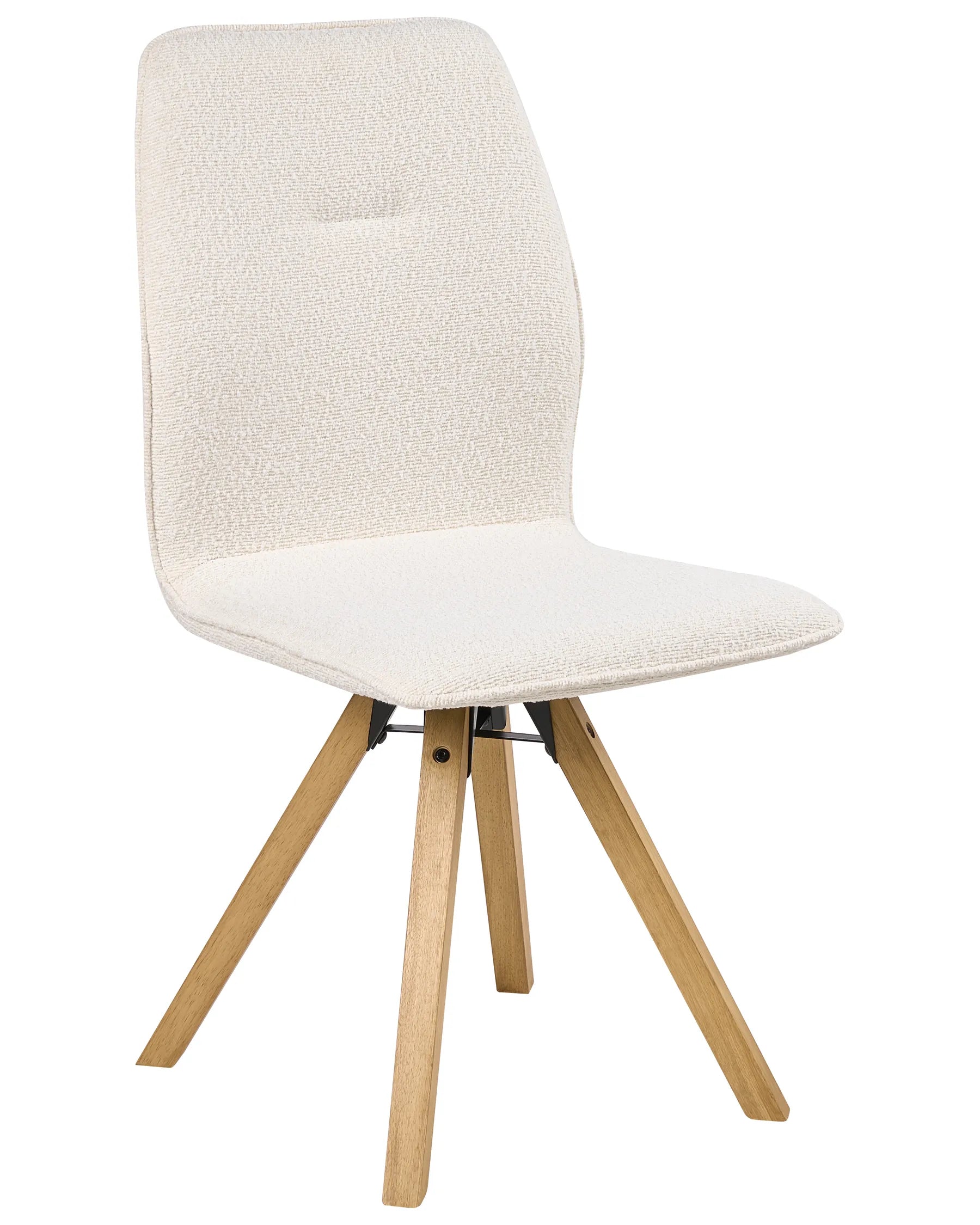 Set of 2 Dining Chairs Swivel ALKALI Boucle Off-White