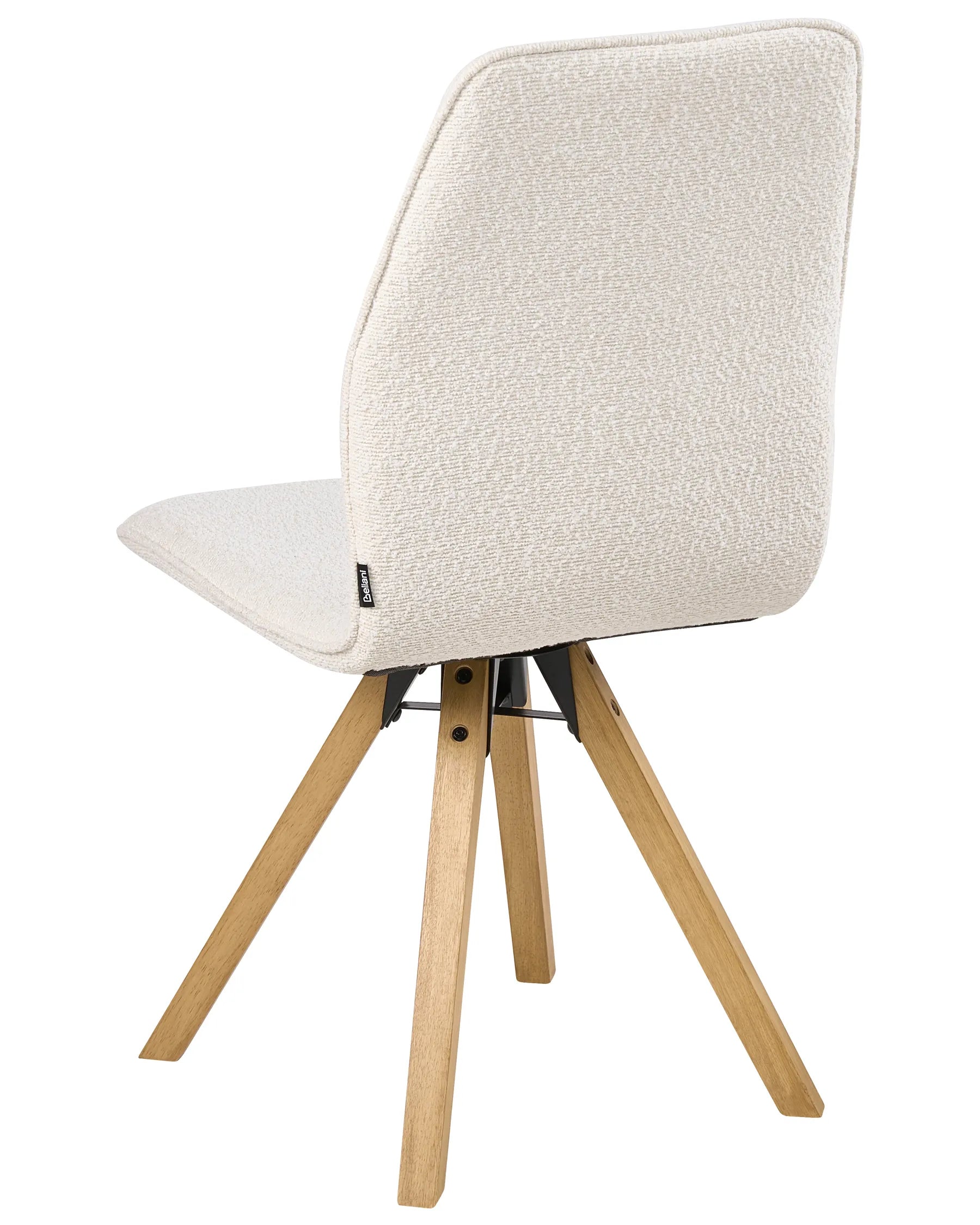 Set of 2 Dining Chairs Swivel ALKALI Boucle Off-White