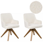 Set of 2 Dining Chairs Swivel SYLVANIA Boucle Off-White