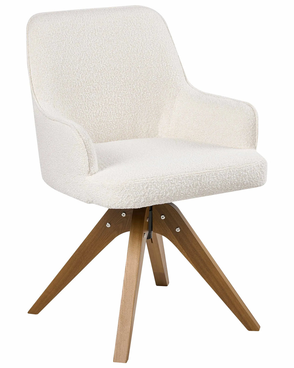 Set of 2 Dining Chairs Swivel SYLVANIA Boucle Off-White
