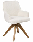 Set of 2 Dining Chairs Swivel SYLVANIA Boucle Off-White