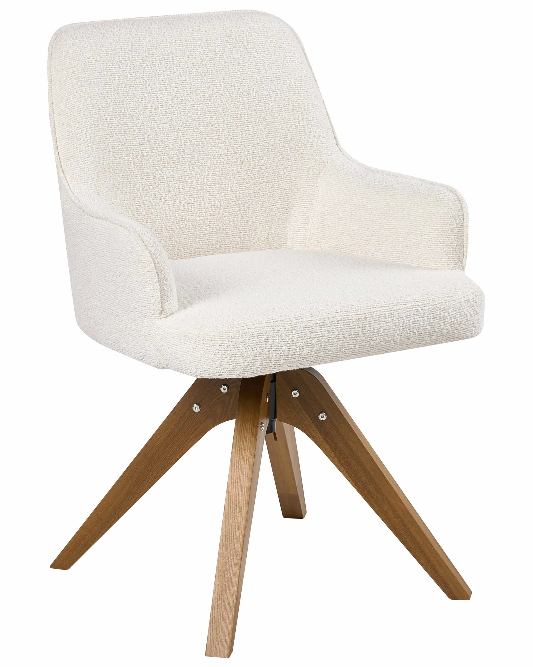 Set of 2 Dining Chairs Swivel SYLVANIA Boucle Off-White