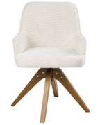Set of 2 Dining Chairs Swivel SYLVANIA Boucle Off-White