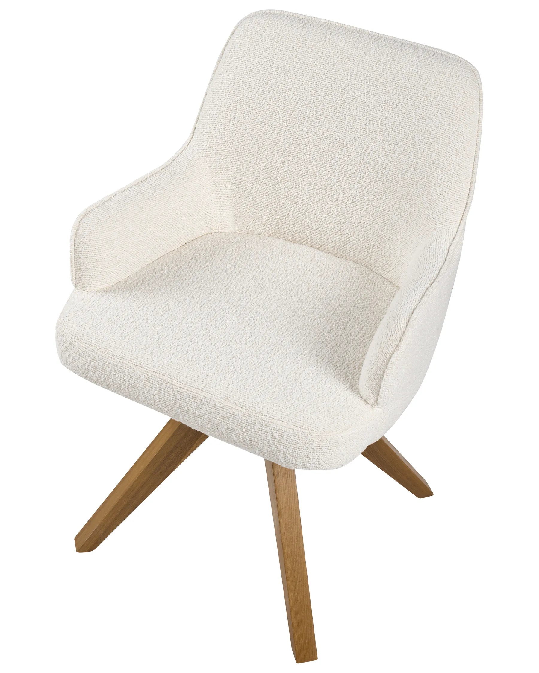 Set of 2 Dining Chairs Swivel SYLVANIA Boucle Off-White