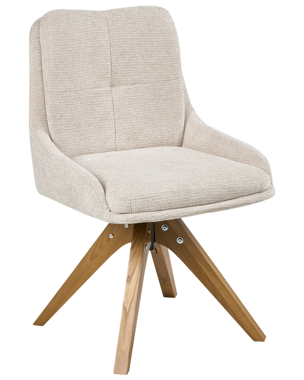 Set of 2 Dining Chairs Swivel DORRIS Fabric Light Beige
