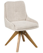 Set of 2 Dining Chairs Swivel DORRIS Fabric Light Beige