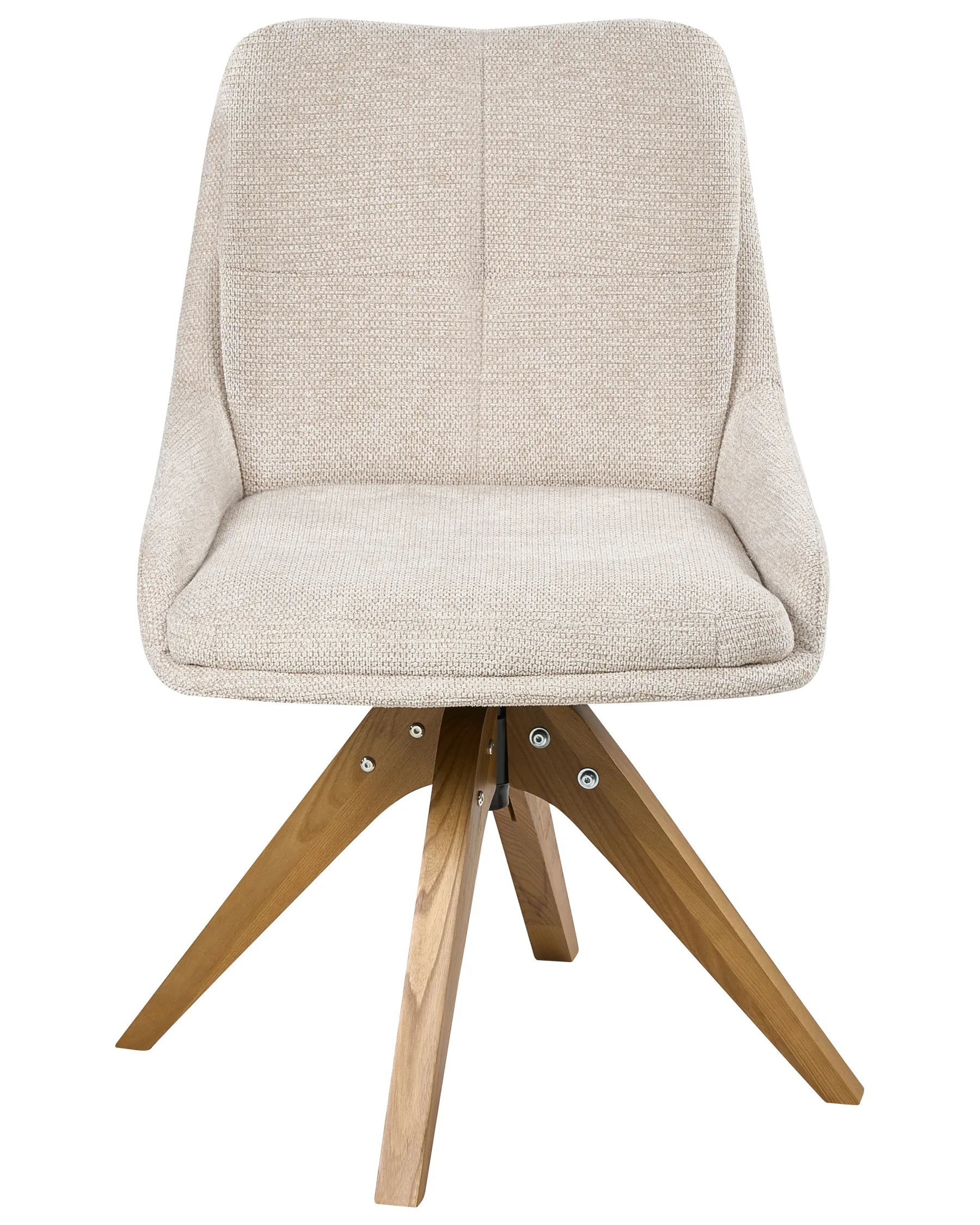 Set of 2 Dining Chairs Swivel DORRIS Fabric Light Beige