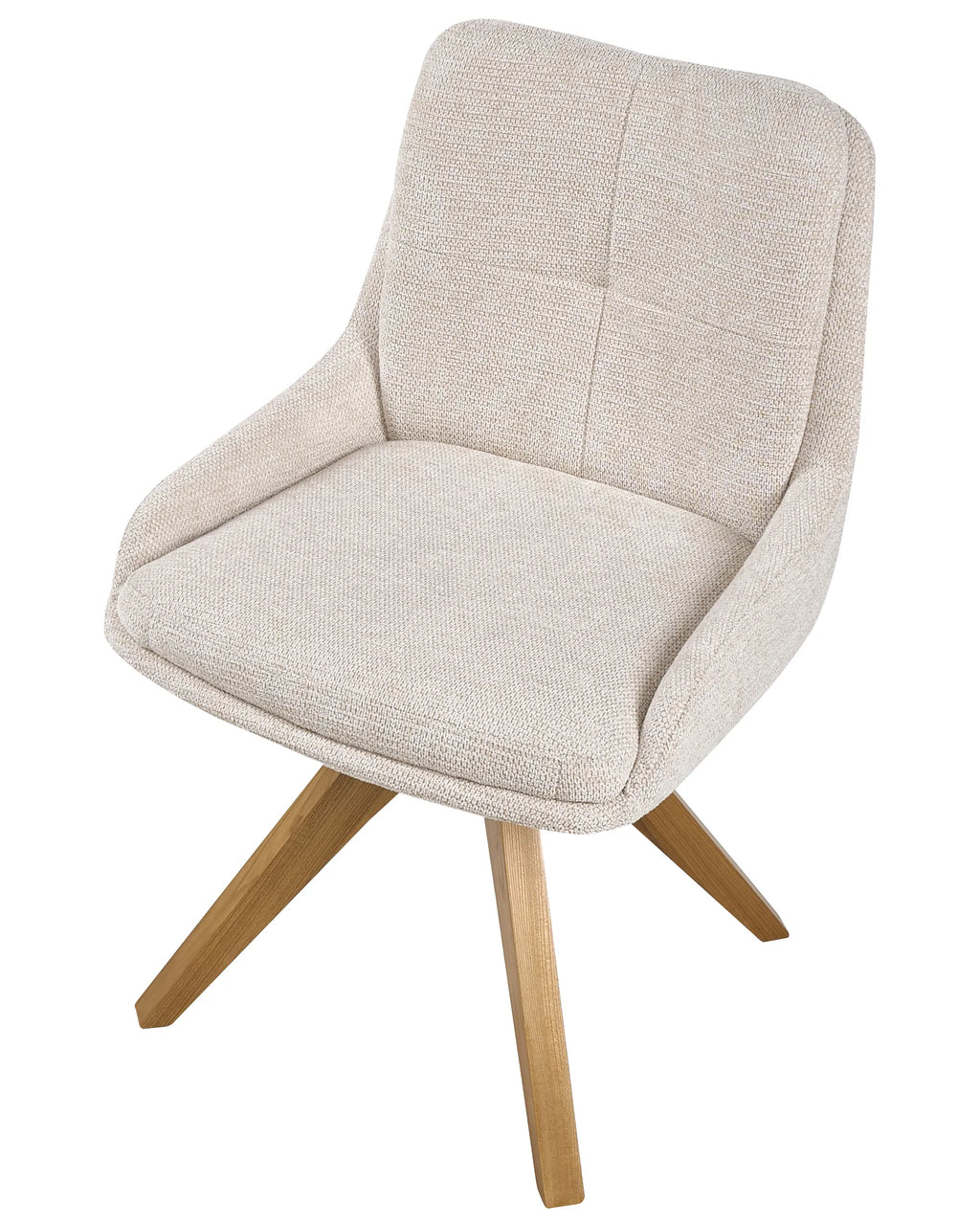 Set of 2 Dining Chairs Swivel DORRIS Fabric Light Beige