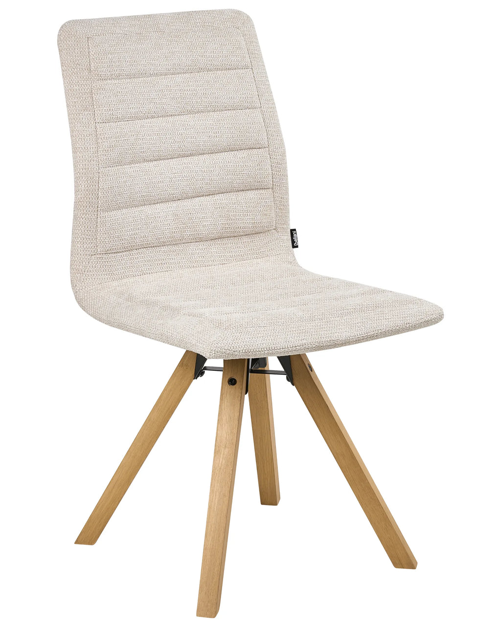 Set of 2 Dining Chairs Swivel ROX Fabric Light Beige