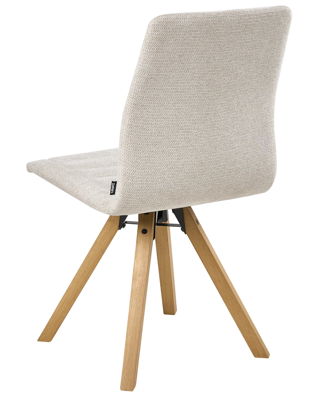 Set of 2 Dining Chairs Swivel ROX Fabric Light Beige