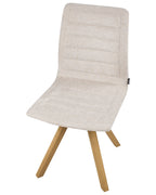Set of 2 Dining Chairs Swivel ROX Fabric Light Beige