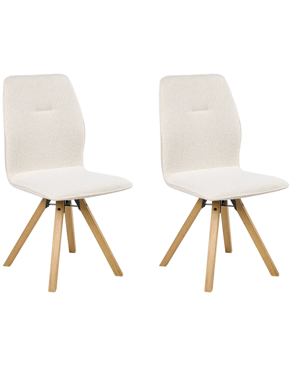 Set of 2 Dining Chairs Swivel ALKALI Boucle Off-White