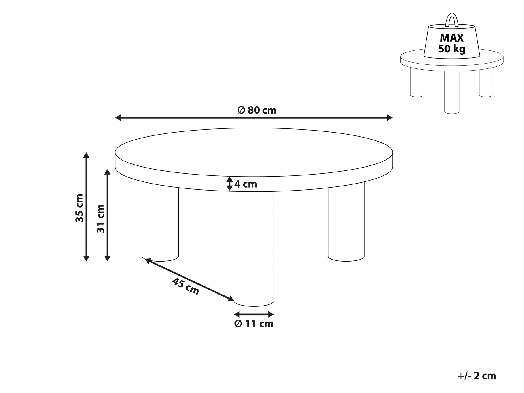 Coffee Table MAUMEE Black