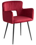 Set of 2 Dining Chairs SANILAC Velvet Dark Red