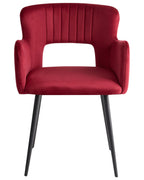 Set of 2 Dining Chairs SANILAC Velvet Dark Red