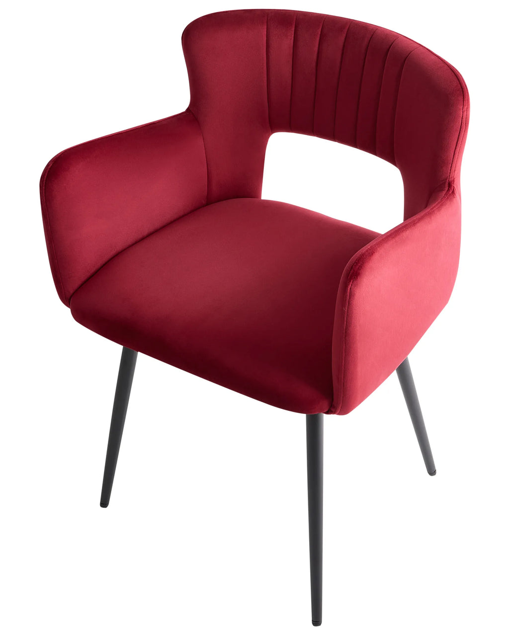 Set of 2 Dining Chairs SANILAC Velvet Dark Red