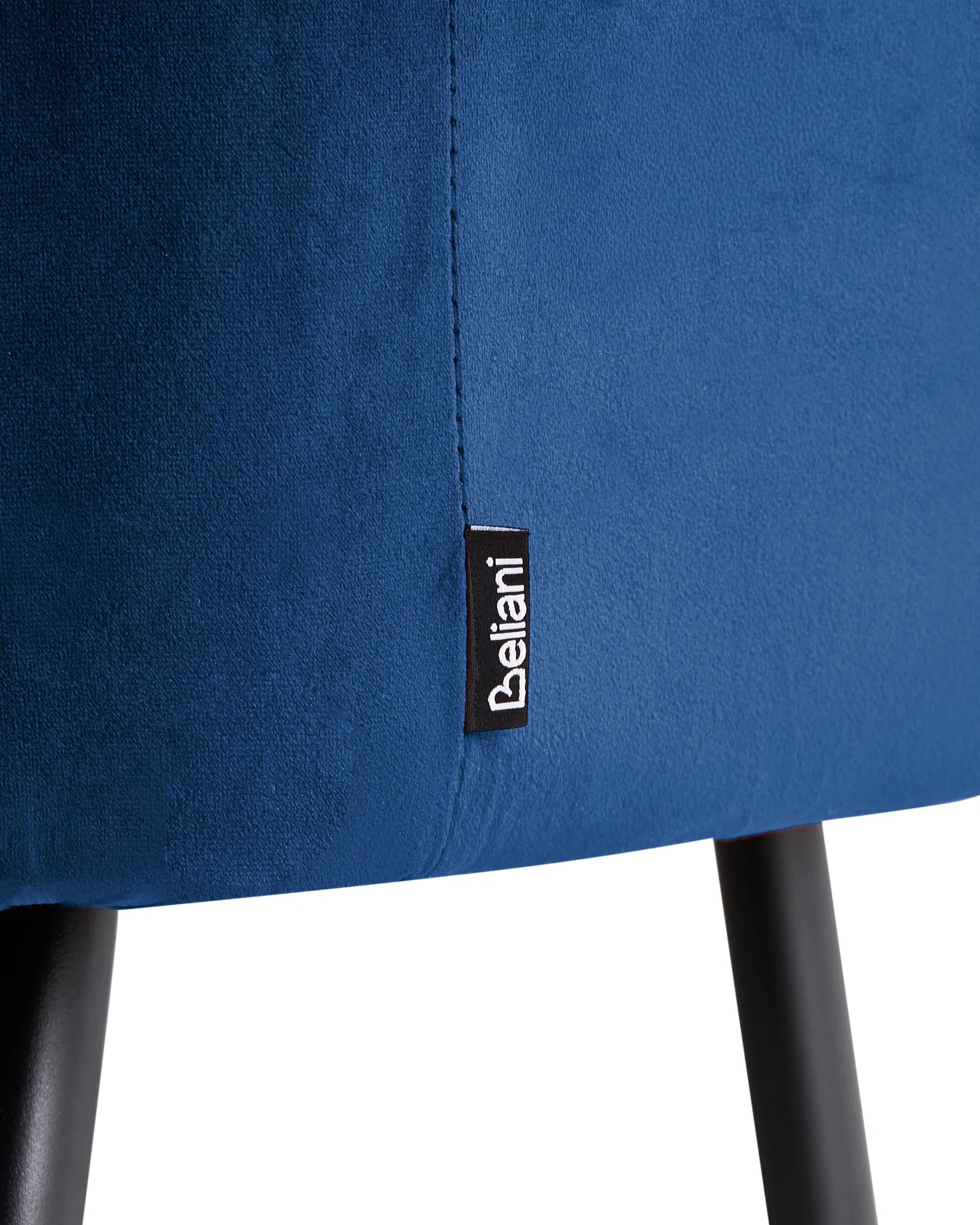 Set of 2 Bar Chairs SANILAC Velvet Navy Blue