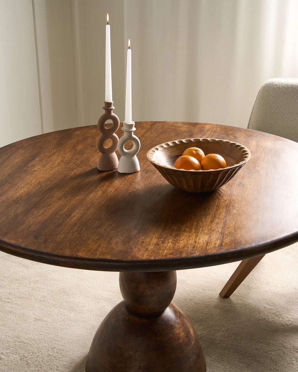 Dining Table SILVON Dark Brown 120 cm 120 cm Mango Wood