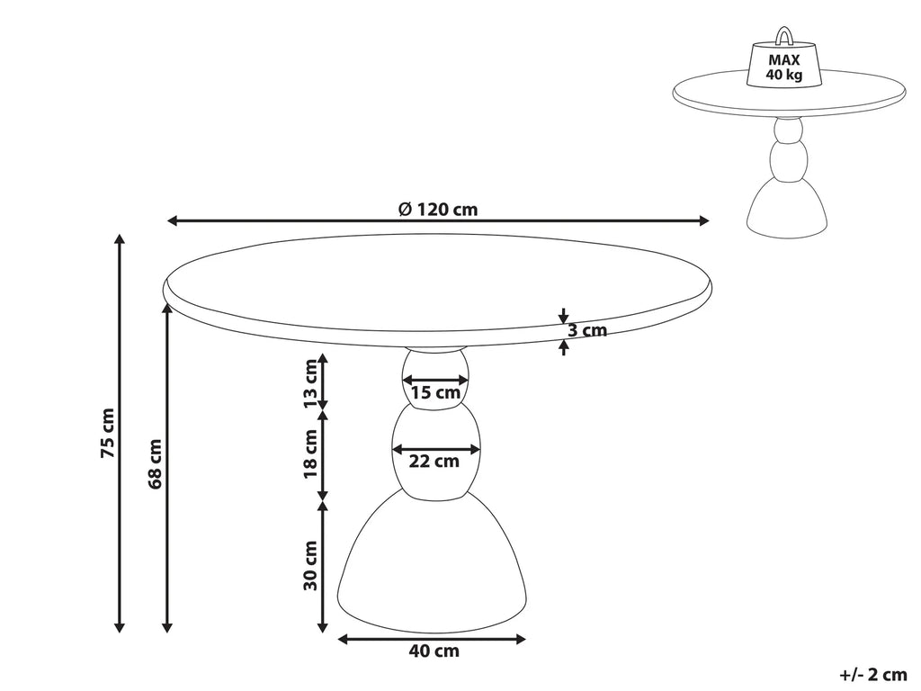 Dining Table SILVON Dark Brown 120 cm 120 cm Mango Wood