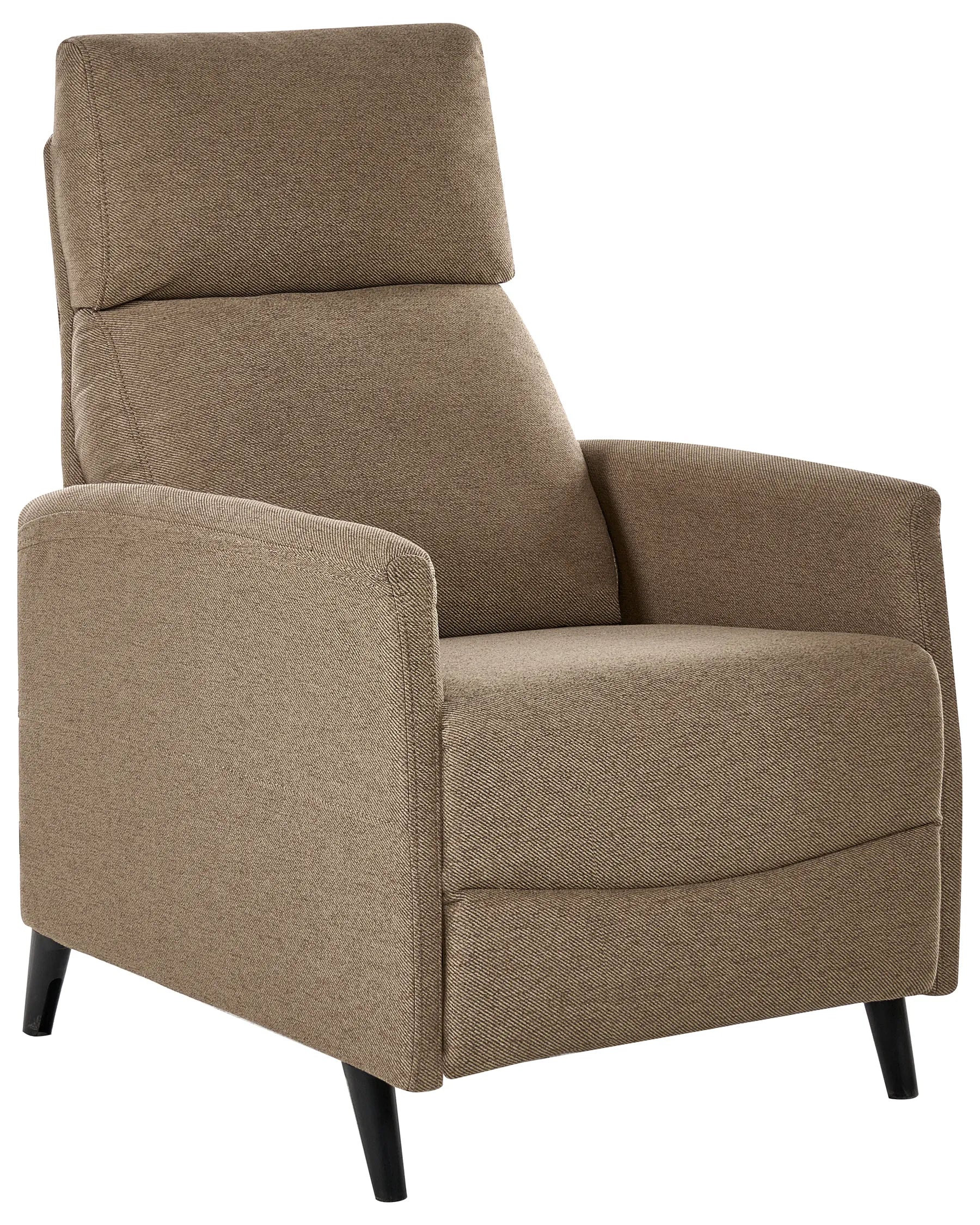 Recliner Chair SELVIK with Footrest Fabric Brown