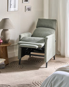 Recliner Chair SELVIK with Footrest Fabric Light Green