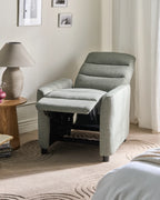 Recliner Chair SANDE with Footrest Fabric Light Green