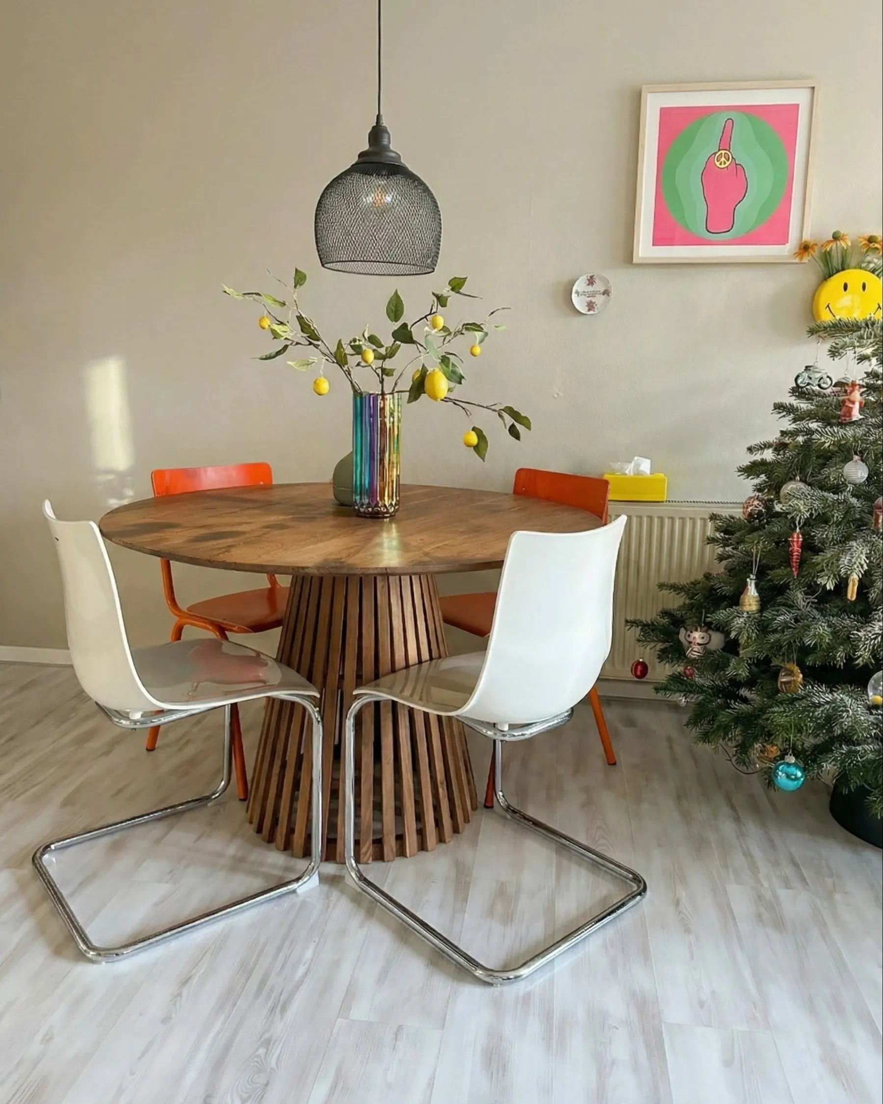 Dining Table MESILLA Brown 120 cm 120 cm Acacia Wood