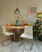 Set of 2 Dining Chairs MARSHALL Off-White