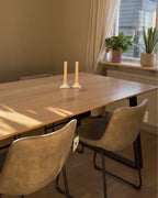Set of 2 Dining Chairs BATAVIA Fabric Beige