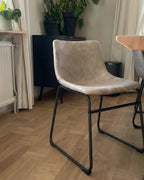 Set of 2 Dining Chairs BATAVIA Fabric Beige