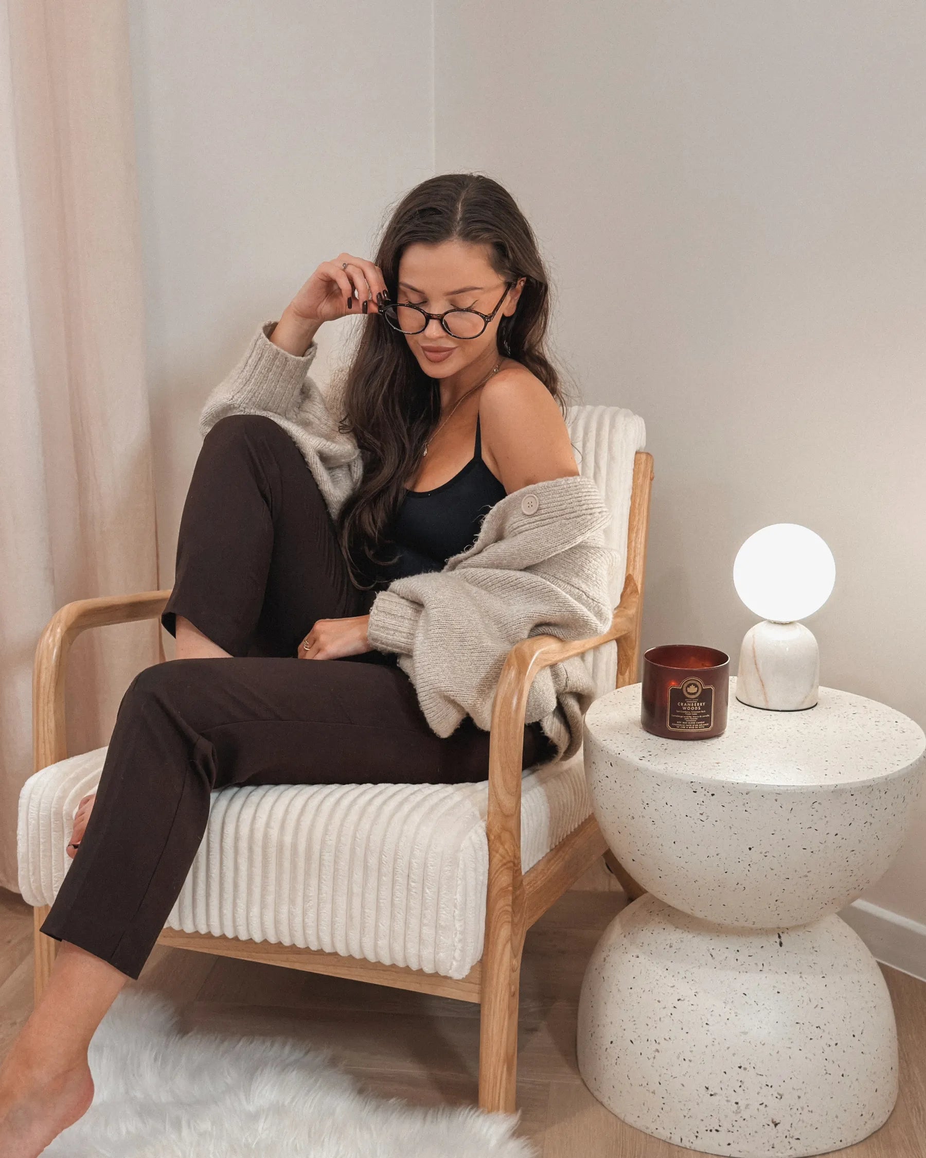 Armchair SORSELE Corduroy White