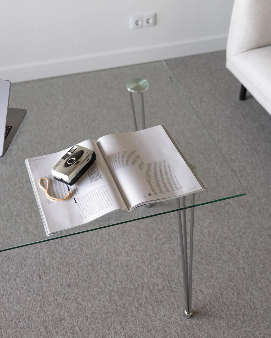Dining Table WINSTON Silver 120 cm 70 cm Tempered Glass