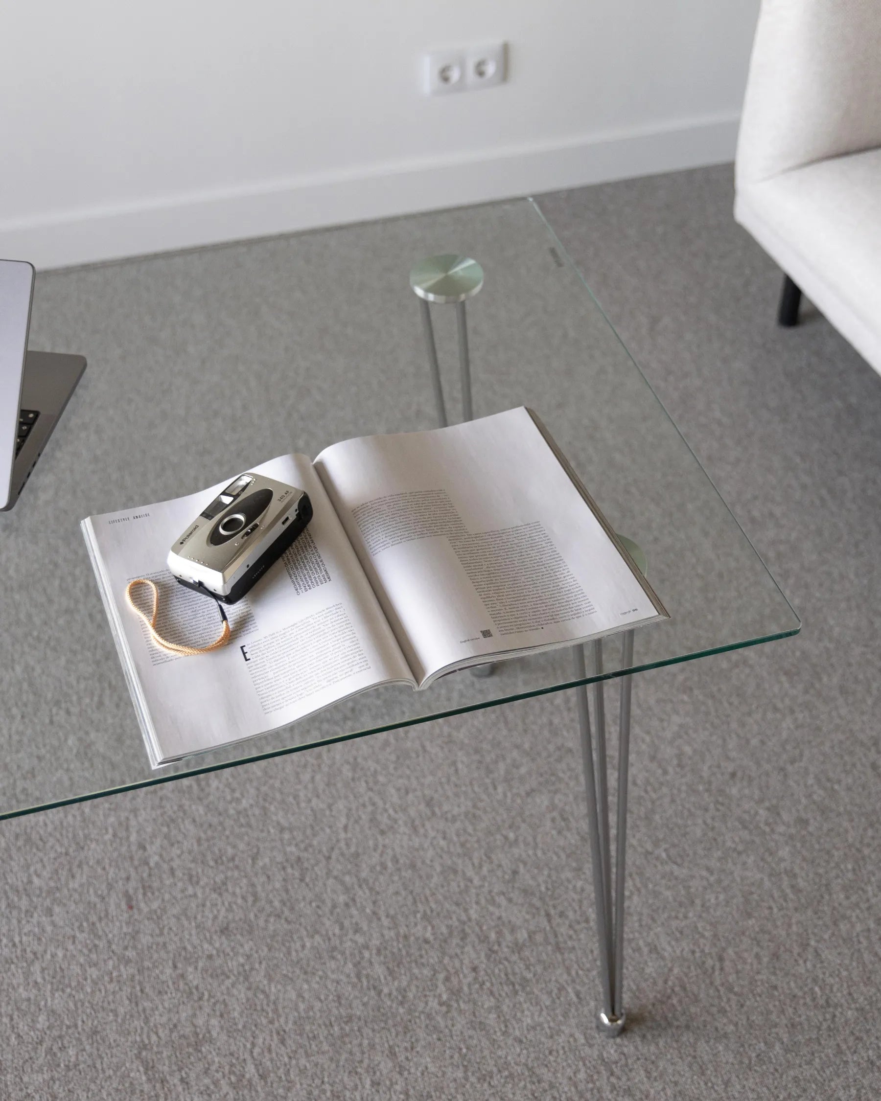 Dining Table WINSTON Silver 120 cm 70 cm Tempered Glass